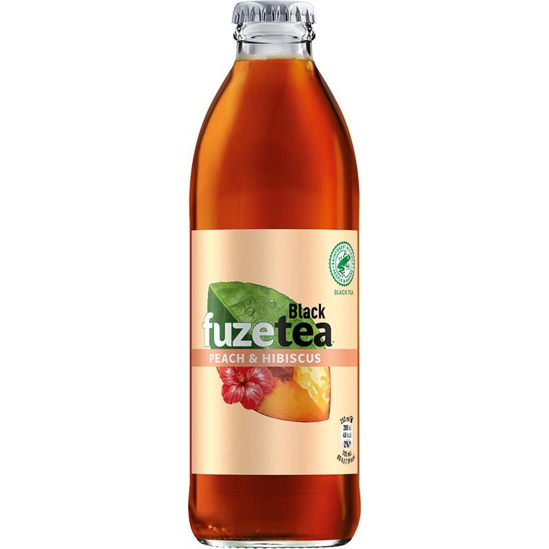 Fuze Tea Black Ice Tea Peach Hibiscus 0,25l - sklo