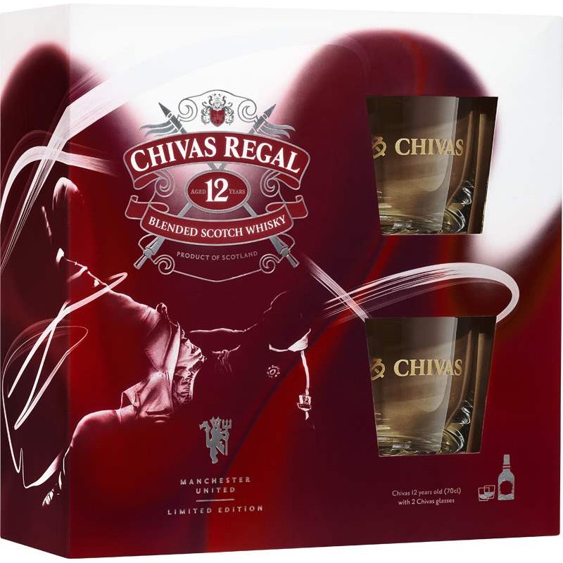 Chivas Regal 12 let 0,7l - kazeta 2x sklenička