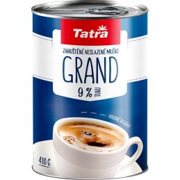 Tatra Grand zahuštěné mléko neslazené 9% 410g - plech