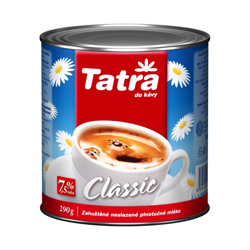 Tatra Classic zahuštěné mléko neslazené 7,5% 290g - plech