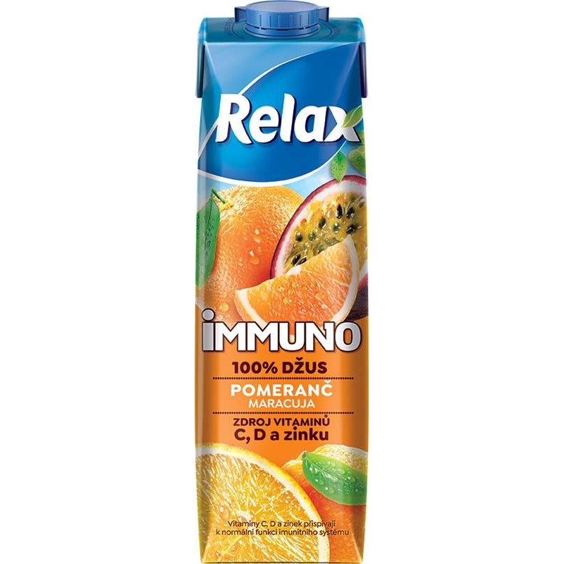 Relax Immuno Pomeranč - maracuja 100% 1l