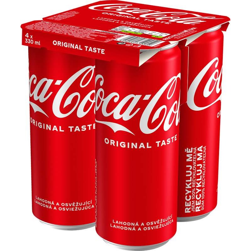 Coca cola 4 x 0,33l multipack - plech