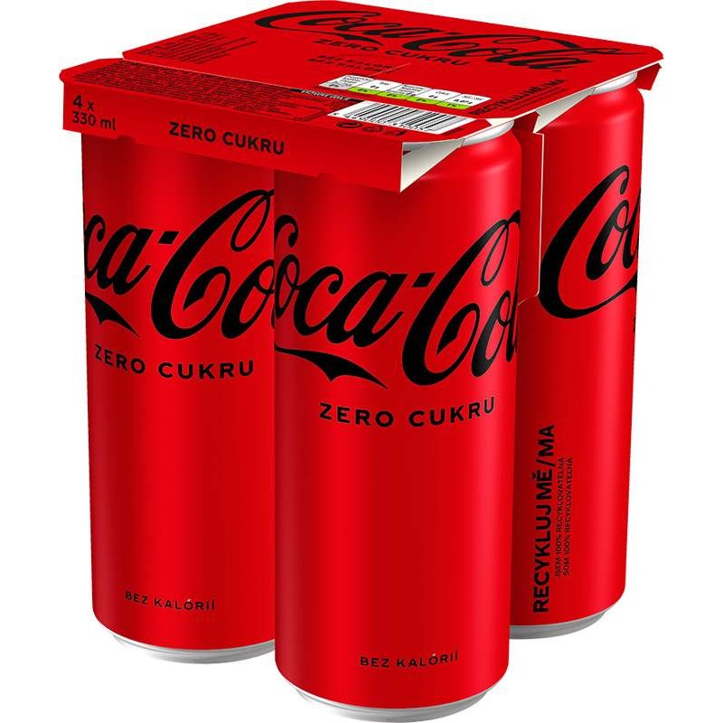Coca cola ZERO 4 x 0,33l multipack - plech